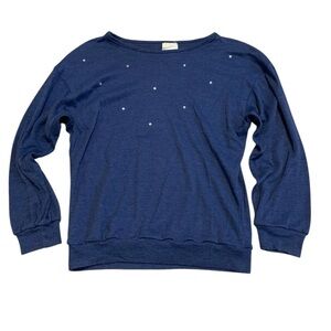 Vintage Sparkly Blue Rhinestone Sweatshirt - Size 2 (small/medium)